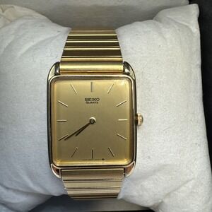 SEIKO Tank Quartz Rare Vintage Watch 6530-5200 Used / Engraved See Pictures